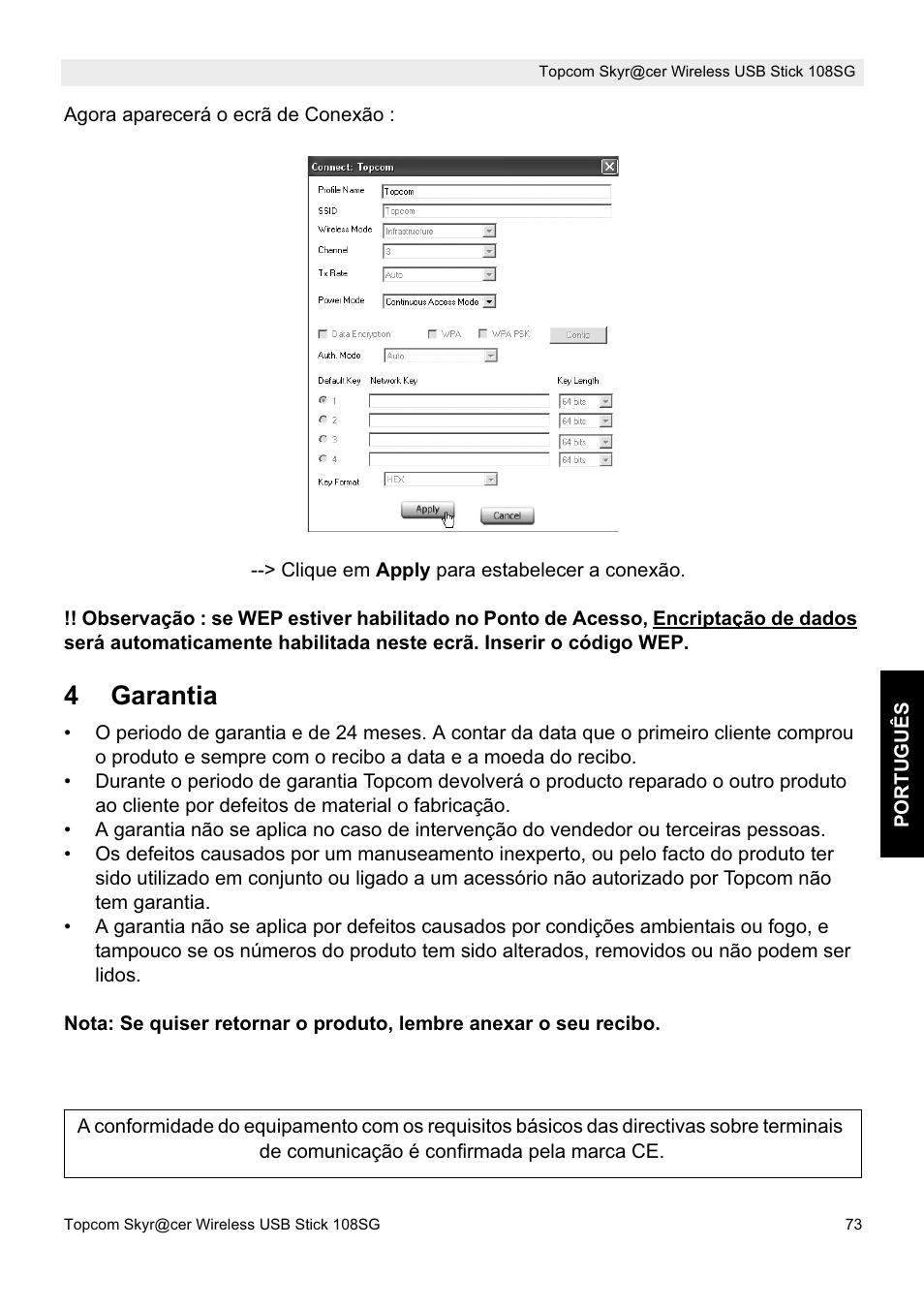 4garantia | Topcom SKYR@CER 8144827 User Manual | Page 73 / 76