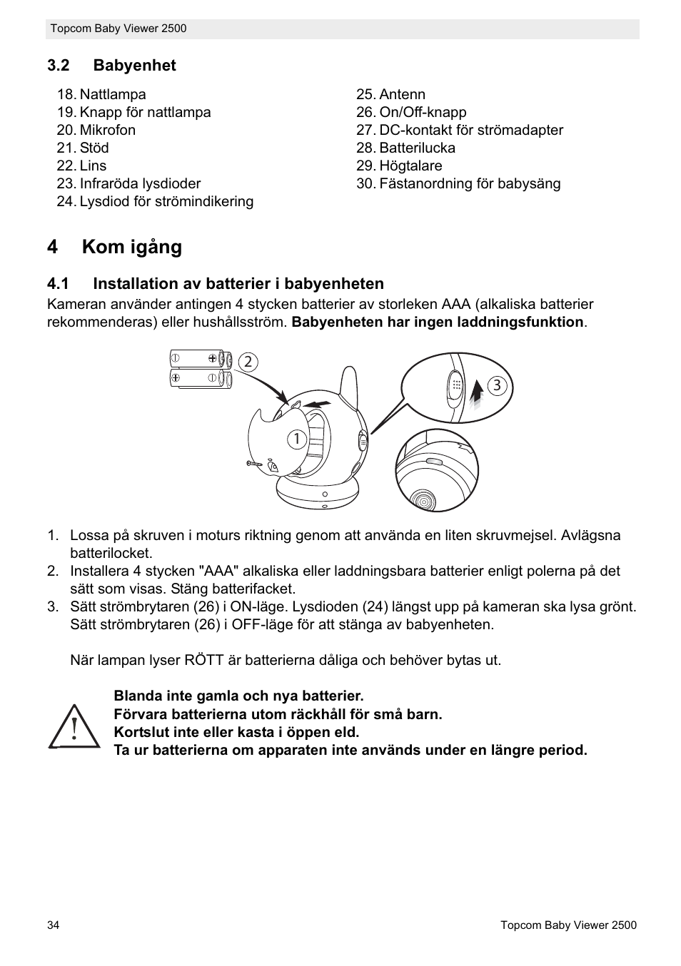 4kom igång | Topcom 2500 User Manual | Page 34 / 104
