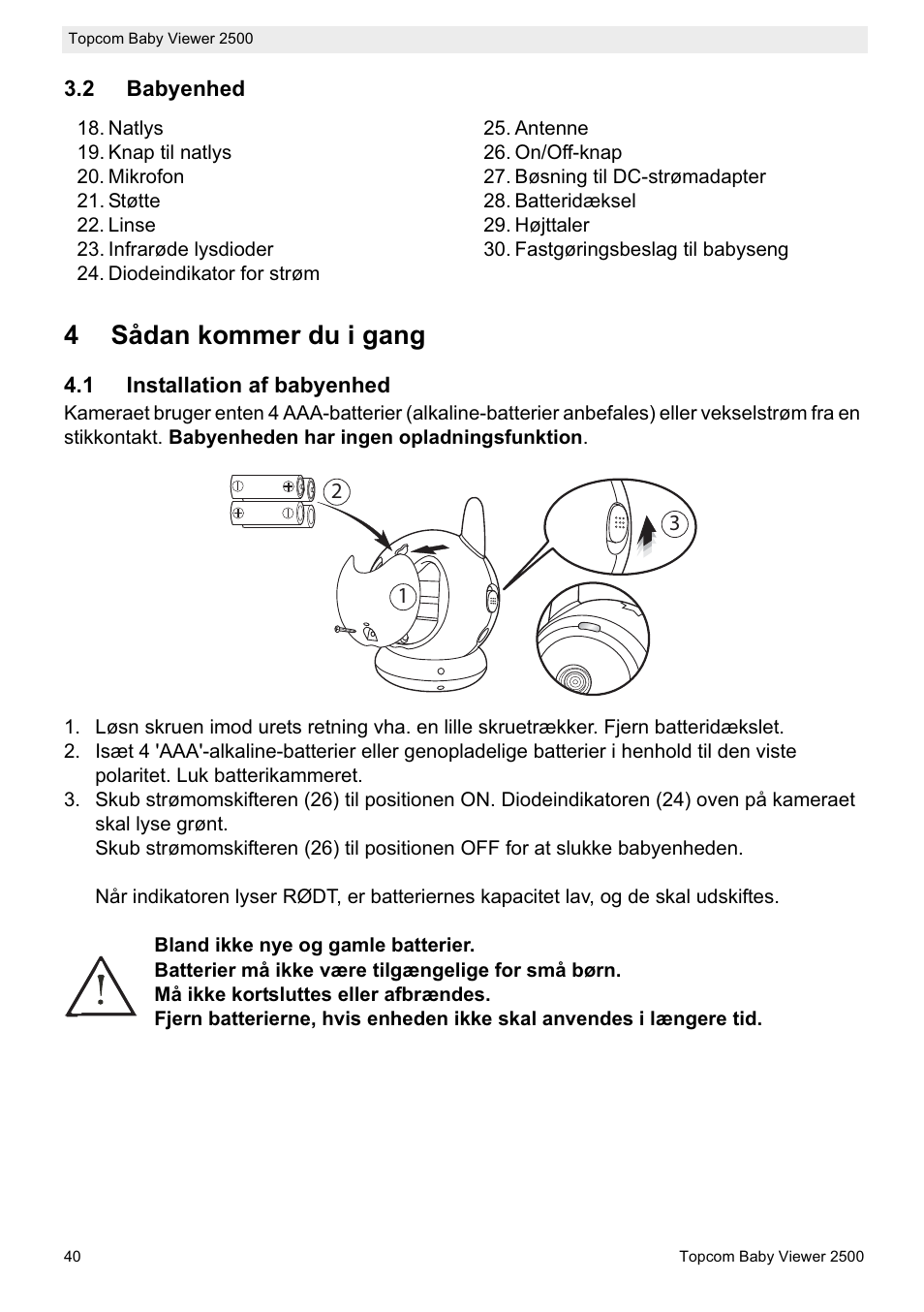 4sådan kommer du i gang | Topcom 2500 User Manual | Page 40 / 104