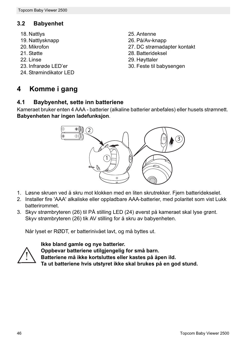 4komme i gang | Topcom 2500 User Manual | Page 46 / 104