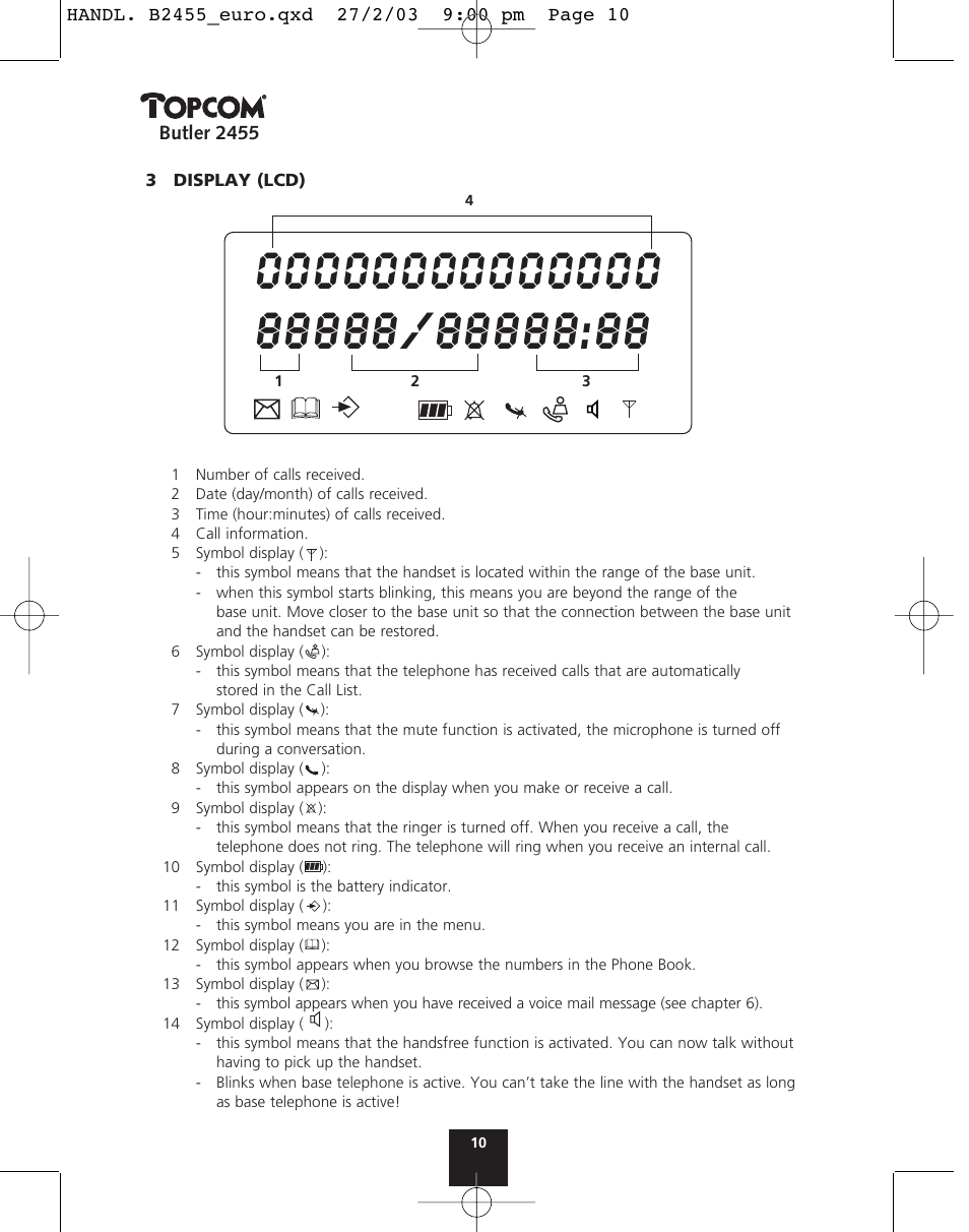 Topcom BUTLER 2455 User Manual | Page 10 / 180