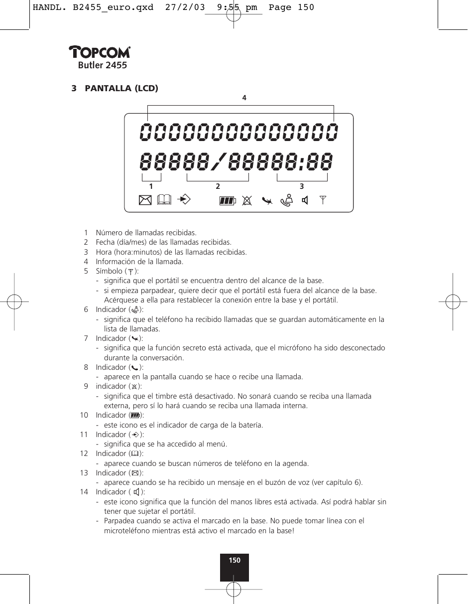 Topcom BUTLER 2455 User Manual | Page 150 / 180