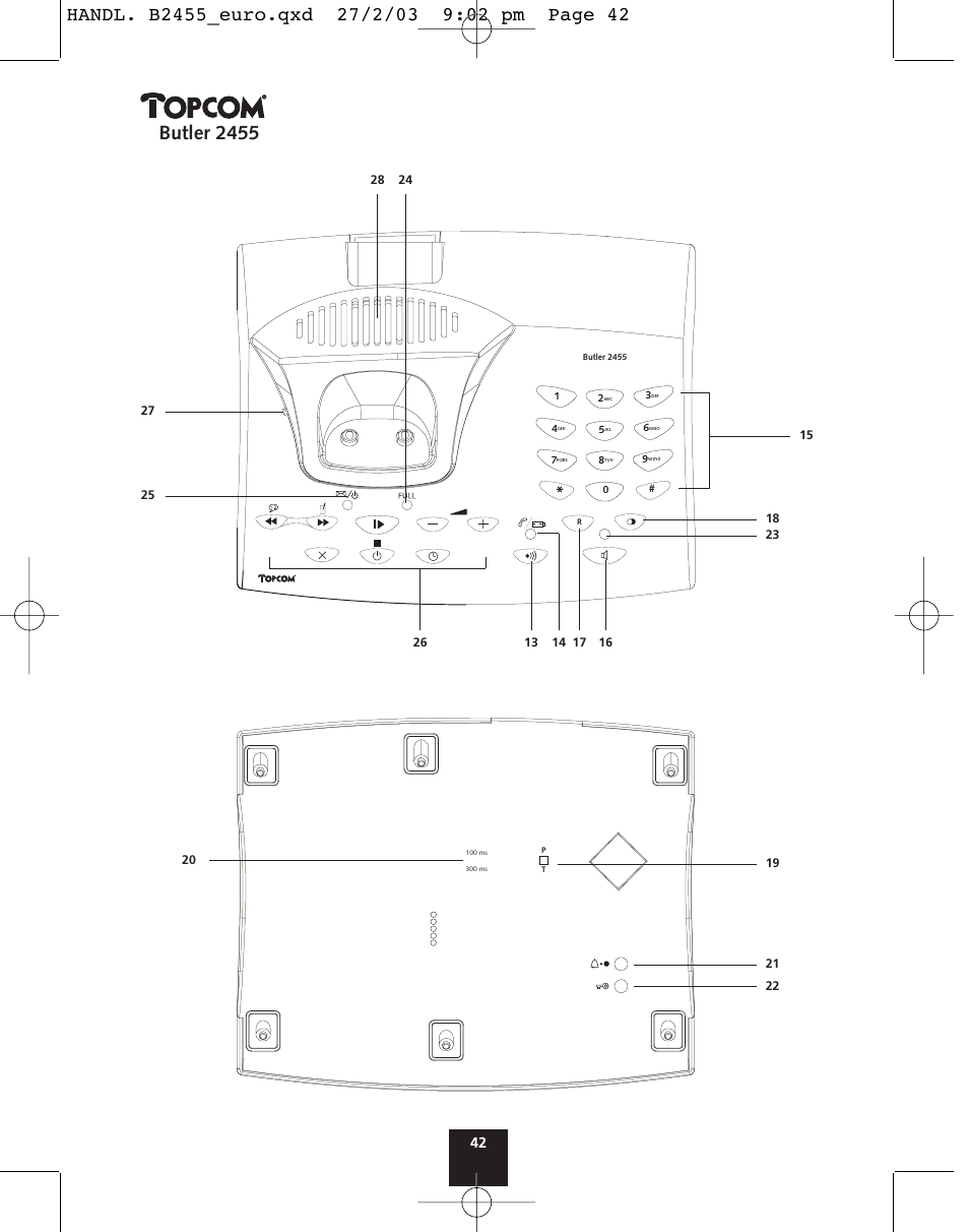 Butler 2455 | Topcom BUTLER 2455 User Manual | Page 42 / 180