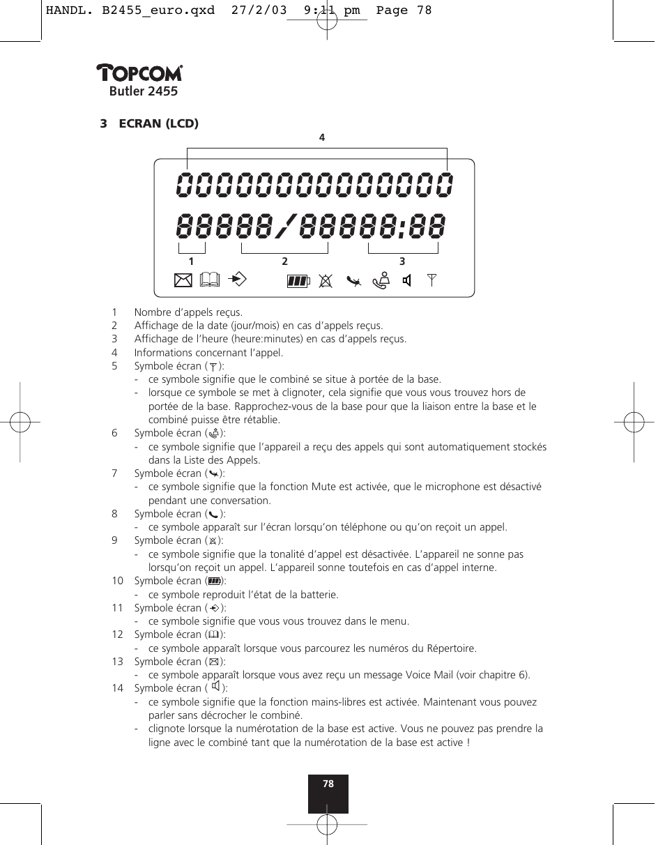 Topcom BUTLER 2455 User Manual | Page 78 / 180