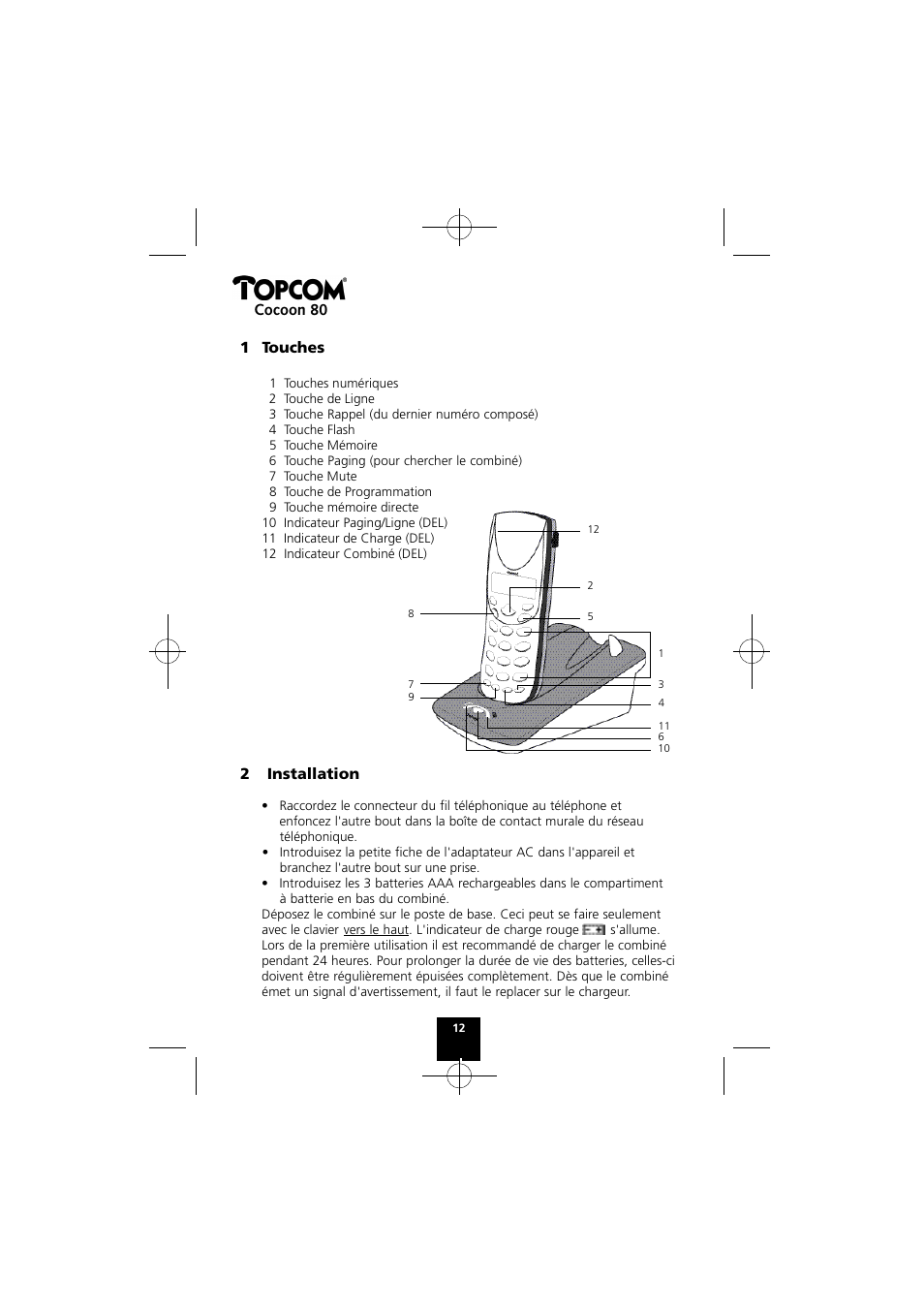 Topcom COCOON 80 User Manual | Page 12 / 35