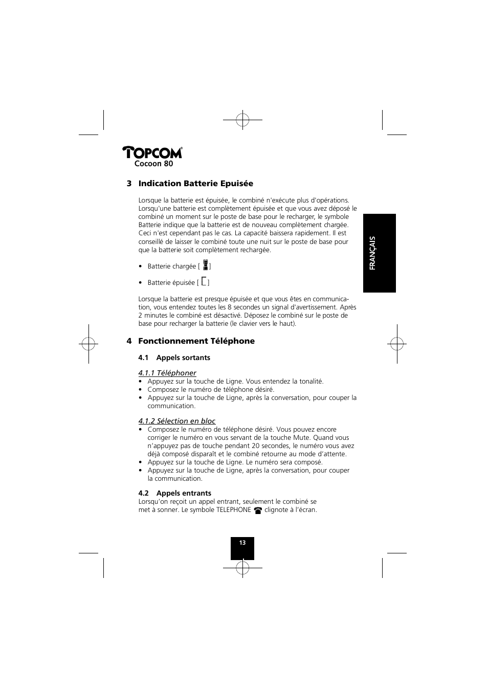 Topcom COCOON 80 User Manual | Page 13 / 35