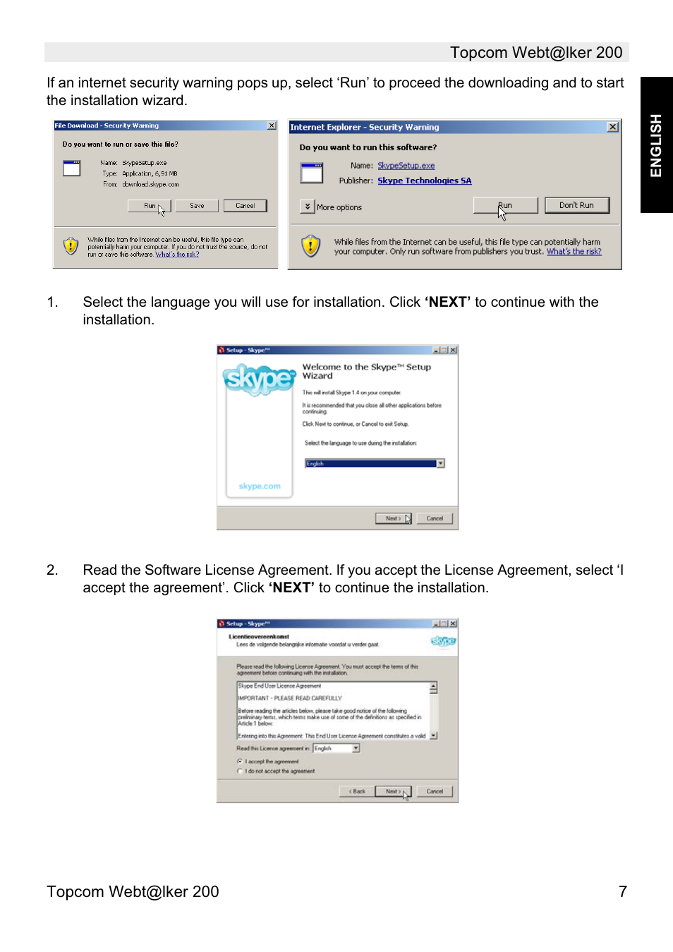 Topcom Webtalker V 1.0 User Manual | Page 7 / 21