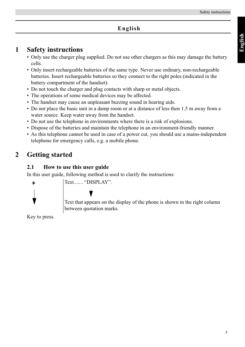 1safety instructions, 2getting started | Topcom Balance User Manual | Page 5 / 28