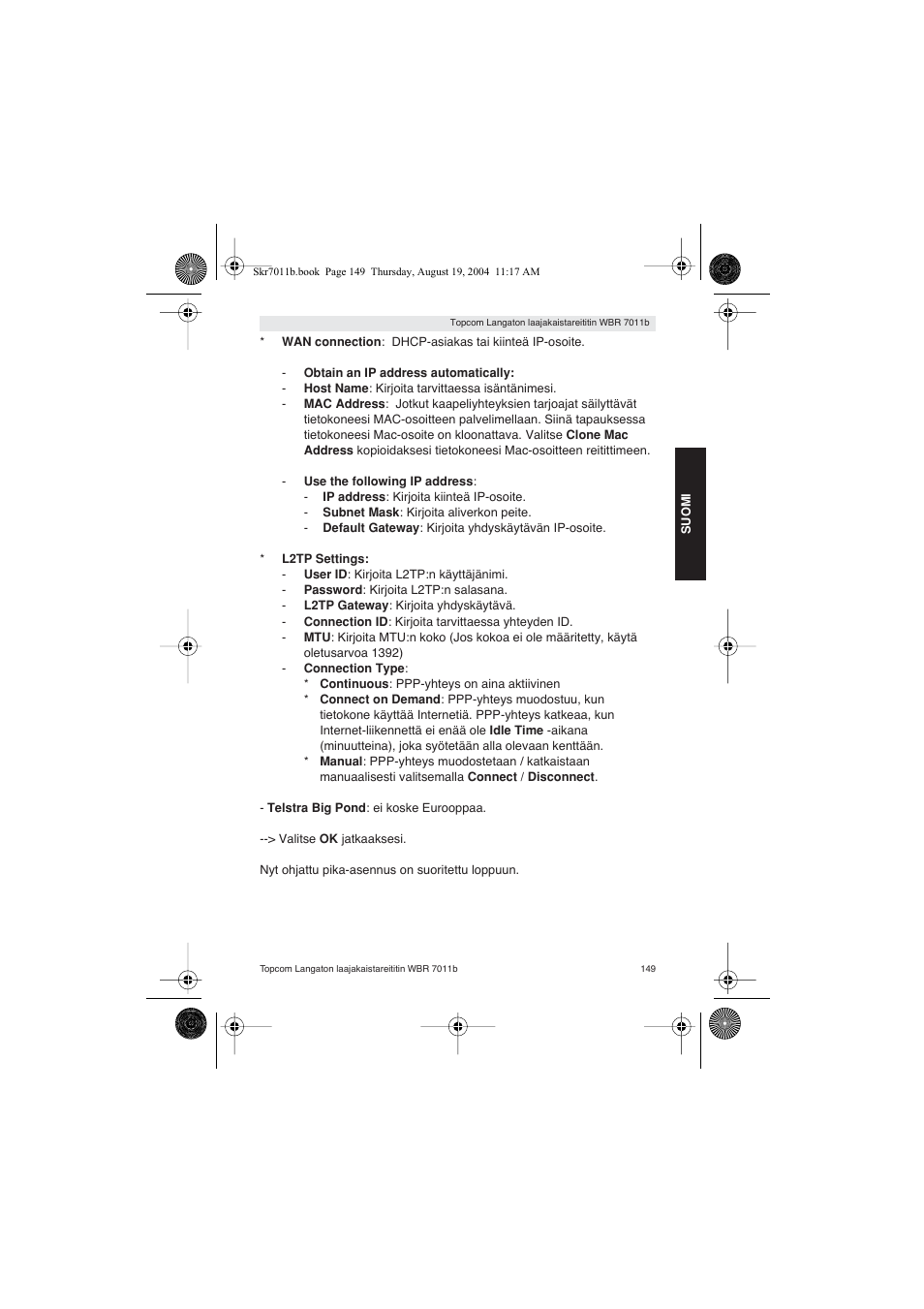 Topcom WBR 7011 B User Manual | Page 149 / 228