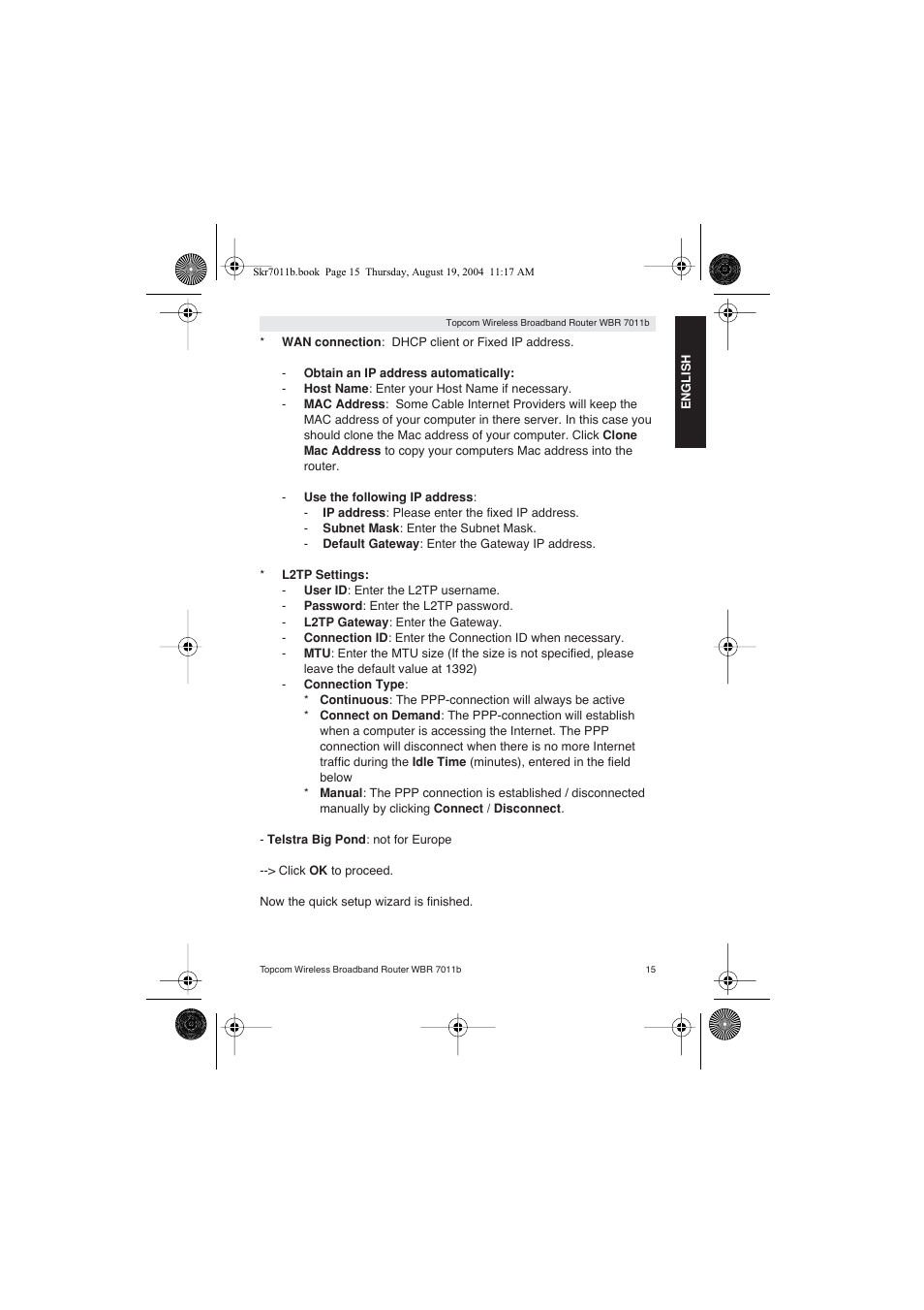Topcom WBR 7011 B User Manual | Page 15 / 228