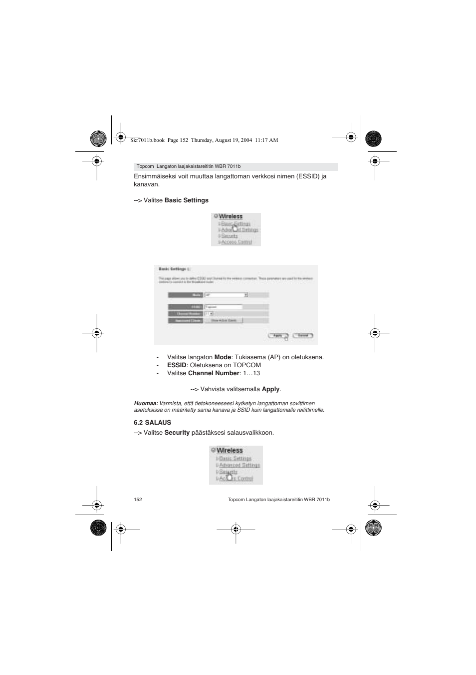 Topcom WBR 7011 B User Manual | Page 152 / 228