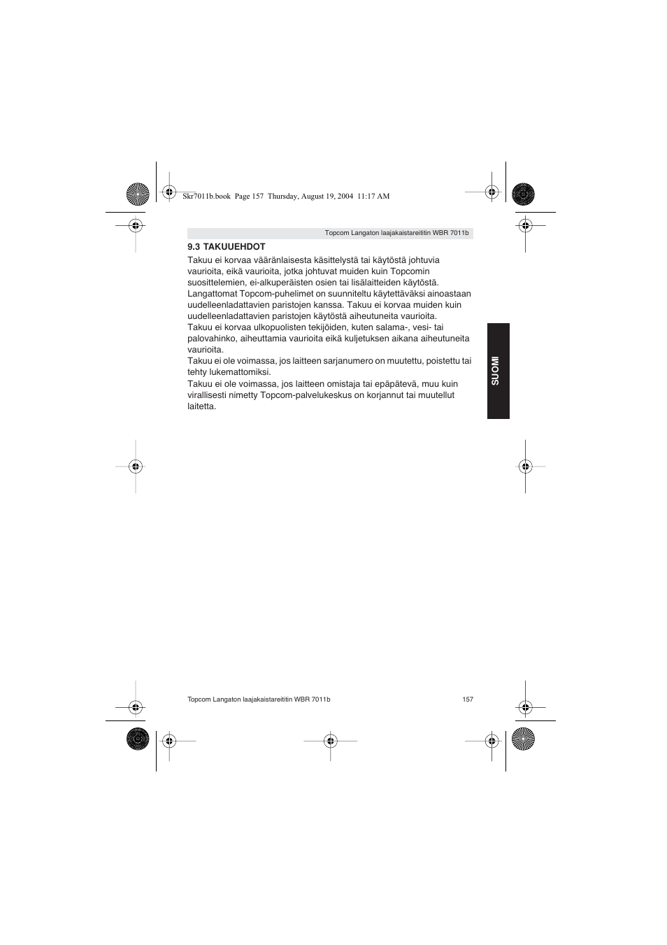 Topcom WBR 7011 B User Manual | Page 157 / 228