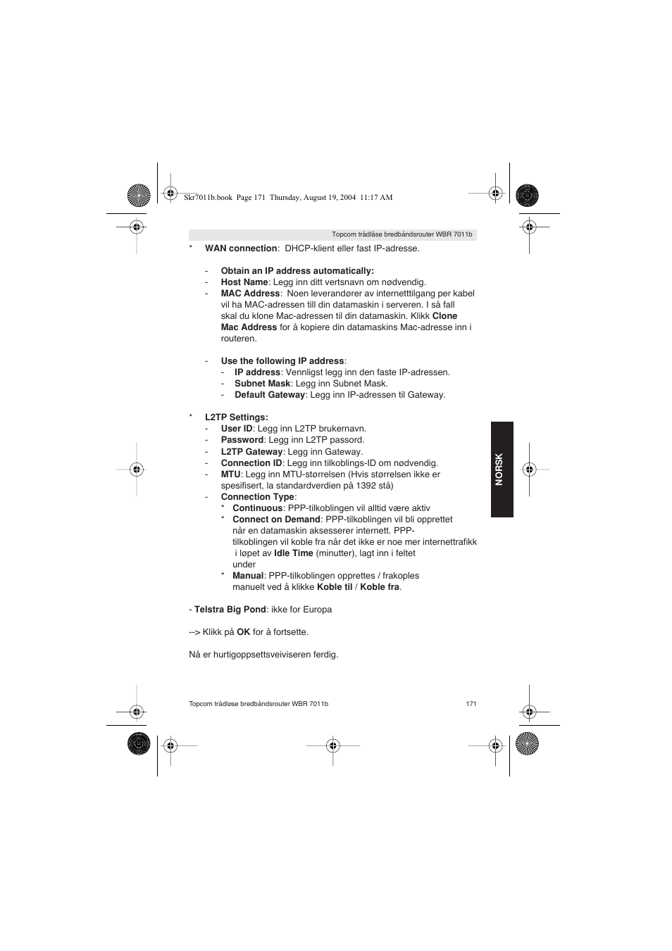 Topcom WBR 7011 B User Manual | Page 171 / 228