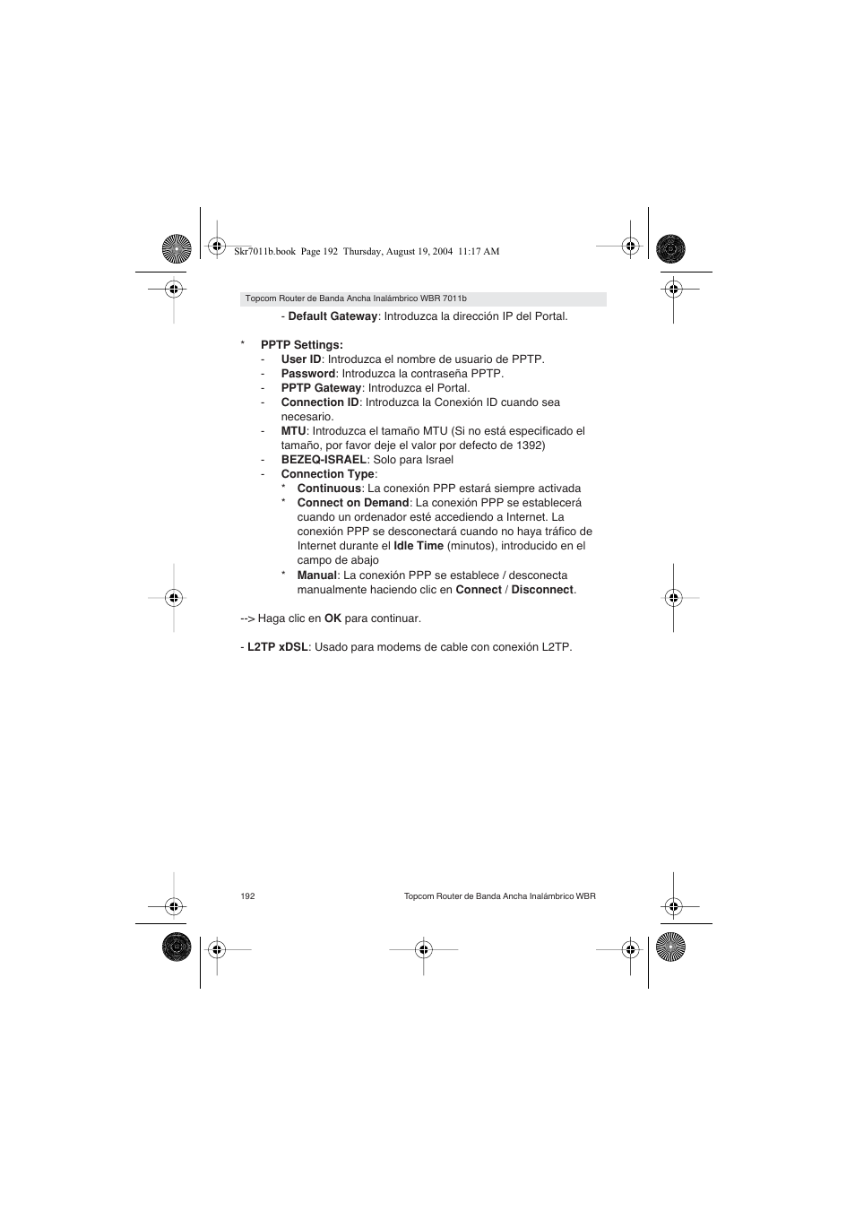 Topcom WBR 7011 B User Manual | Page 192 / 228