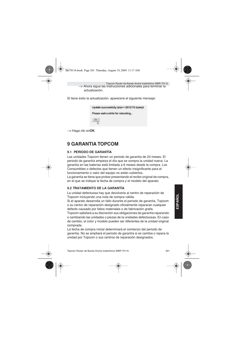 9 garantia topcom | Topcom WBR 7011 B User Manual | Page 201 / 228