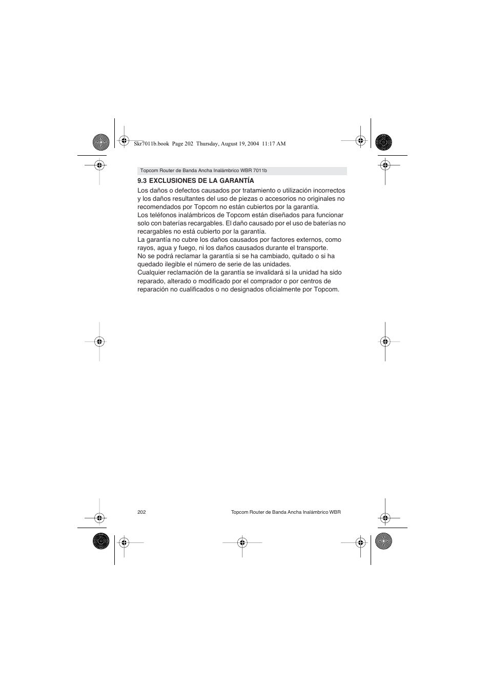 Topcom WBR 7011 B User Manual | Page 202 / 228