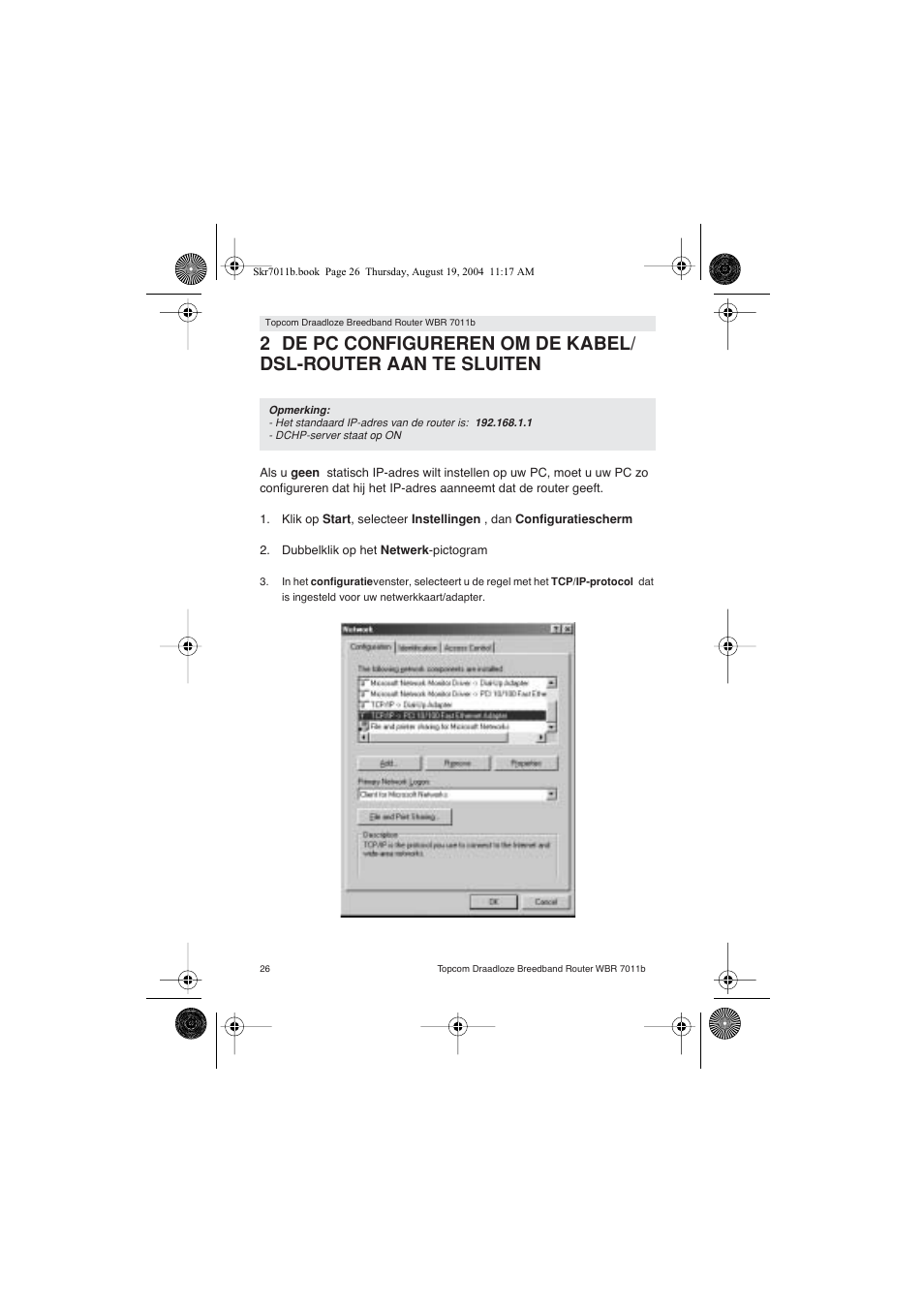 Topcom WBR 7011 B User Manual | Page 26 / 228