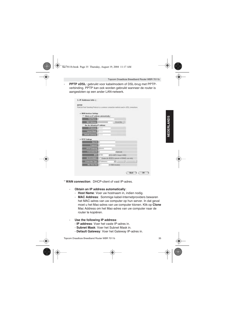 Topcom WBR 7011 B User Manual | Page 35 / 228