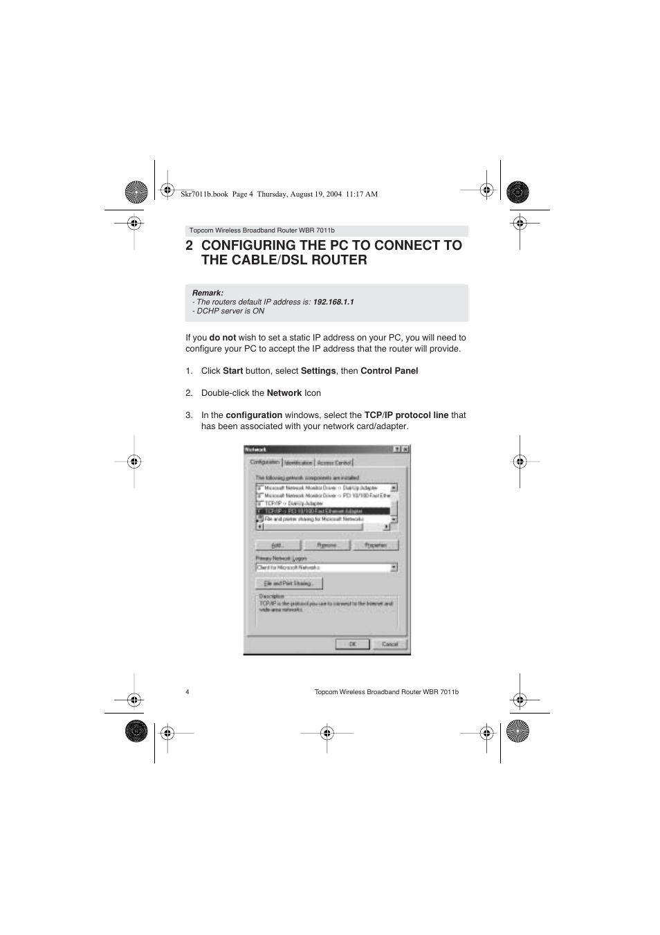 Topcom WBR 7011 B User Manual | Page 4 / 228