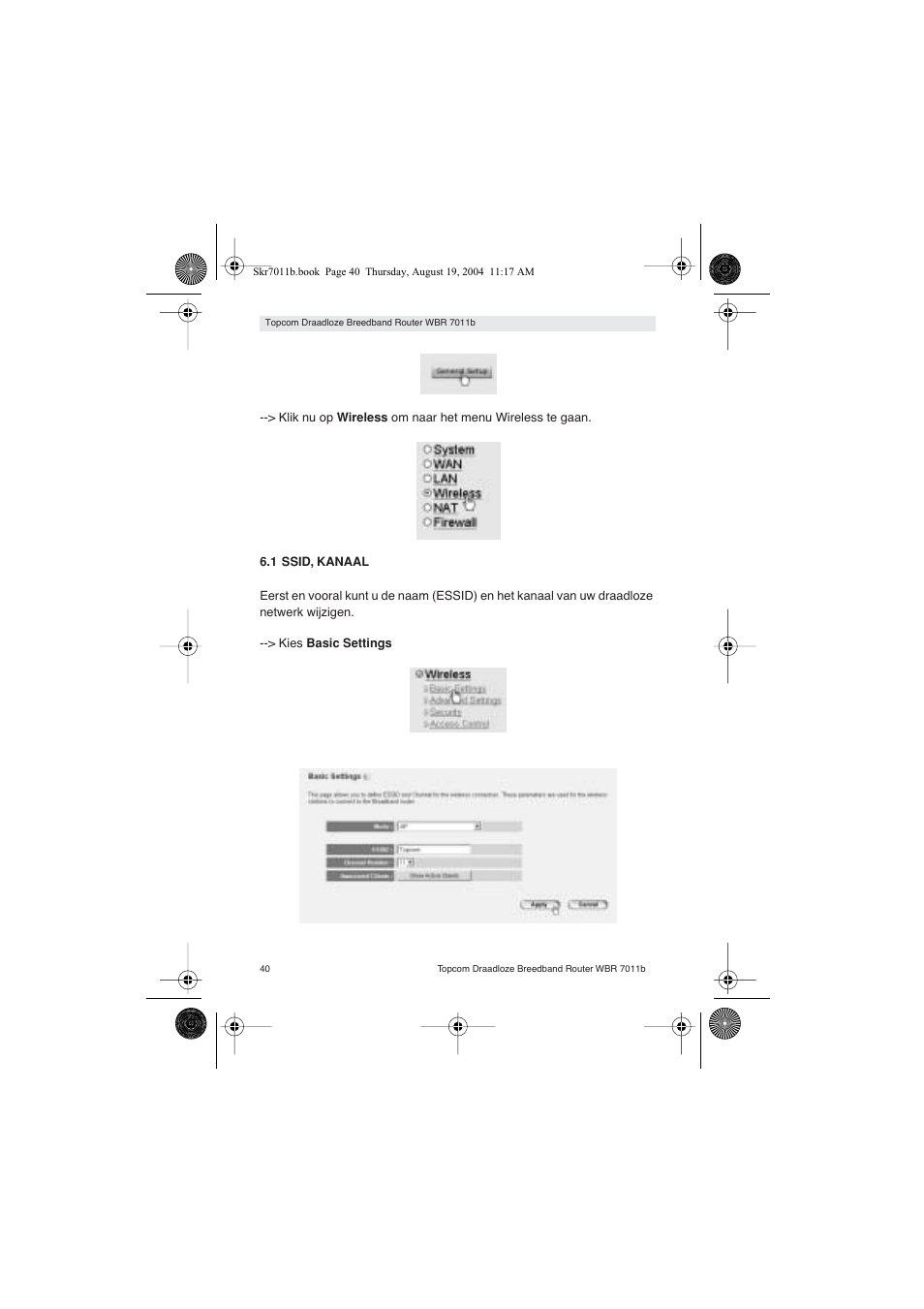 Topcom WBR 7011 B User Manual | Page 40 / 228