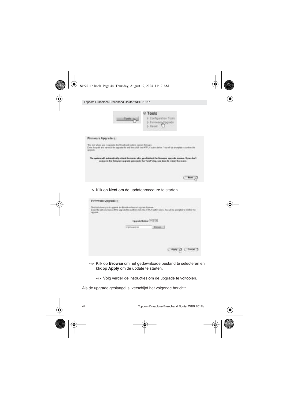Topcom WBR 7011 B User Manual | Page 44 / 228