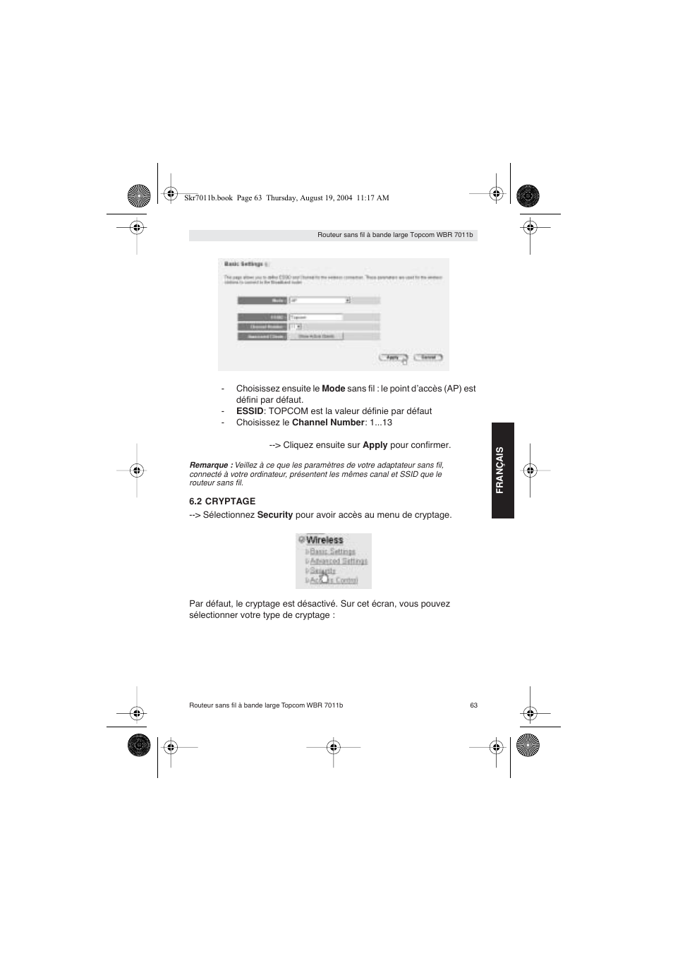 Topcom WBR 7011 B User Manual | Page 63 / 228