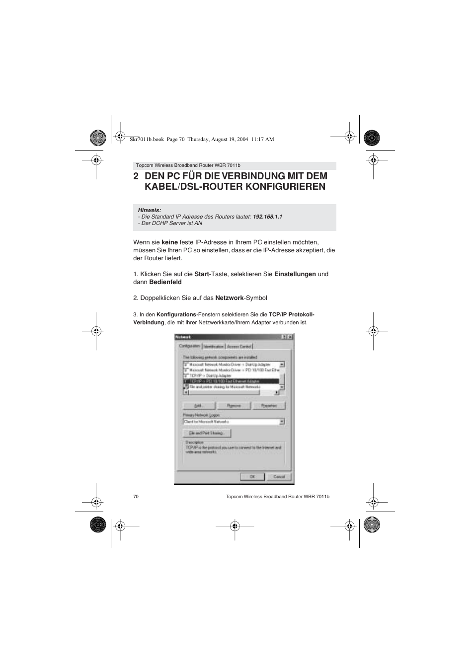 Topcom WBR 7011 B User Manual | Page 70 / 228