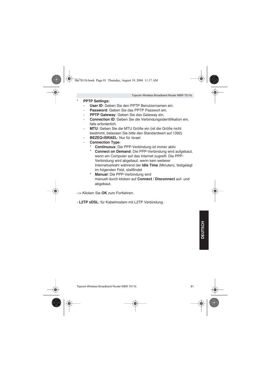 Topcom WBR 7011 B User Manual | Page 81 / 228