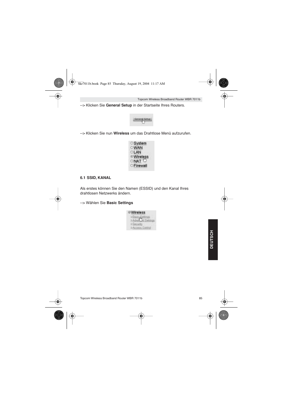 Topcom WBR 7011 B User Manual | Page 85 / 228