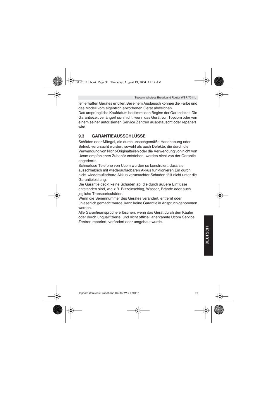 Topcom WBR 7011 B User Manual | Page 91 / 228