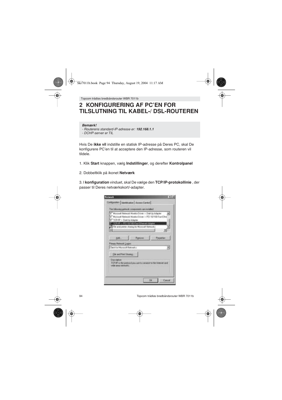 Topcom WBR 7011 B User Manual | Page 94 / 228