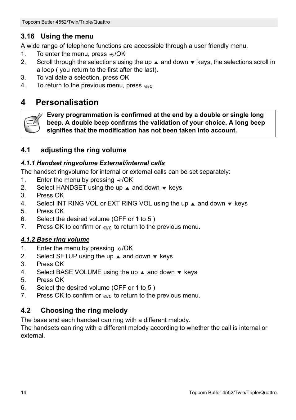 4personalisation | Topcom BUTLER 4552 User Manual | Page 14 / 32