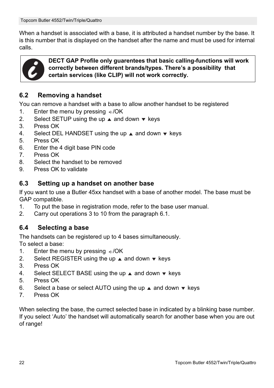 Topcom BUTLER 4552 User Manual | Page 22 / 32