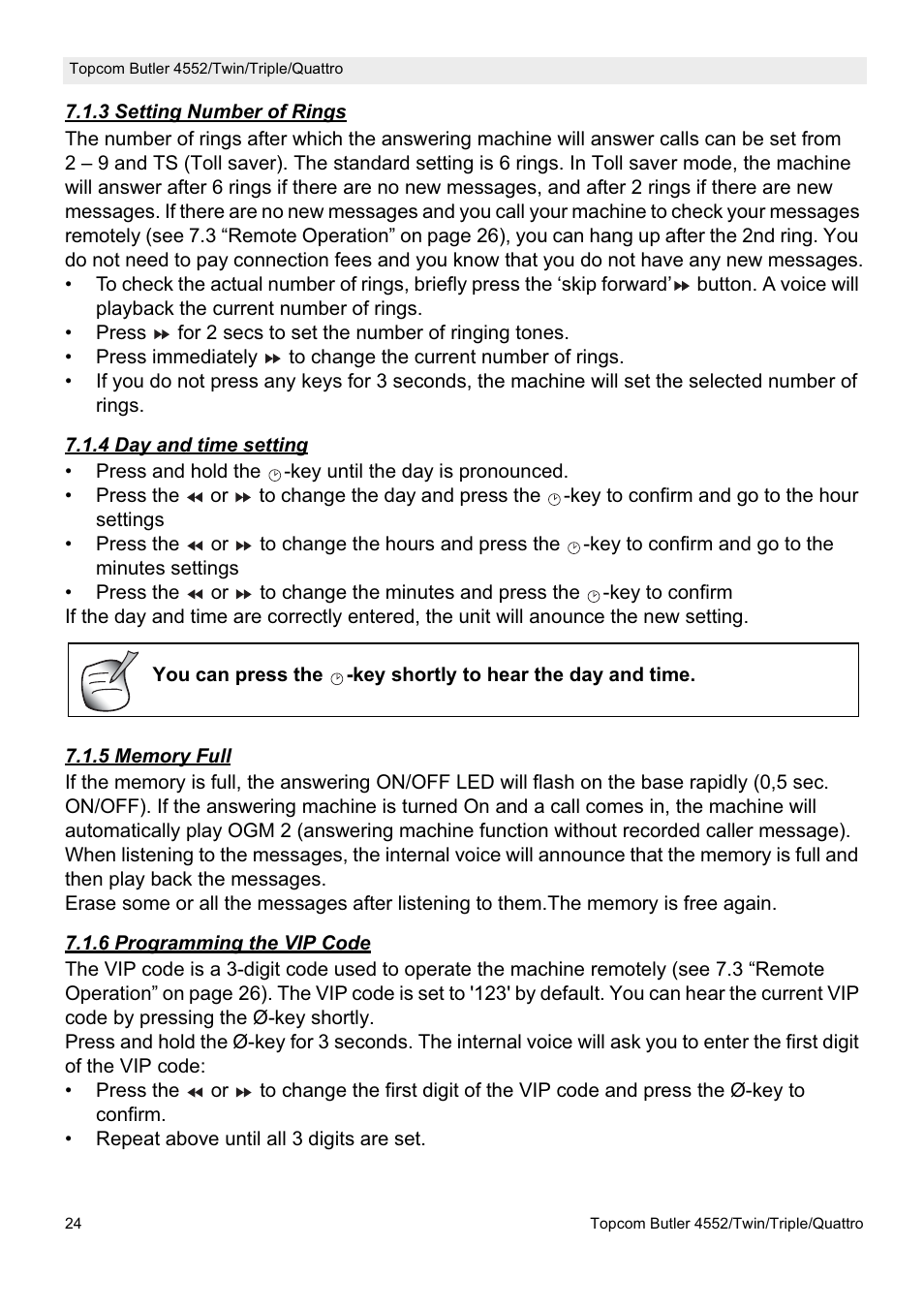 Topcom BUTLER 4552 User Manual | Page 24 / 32