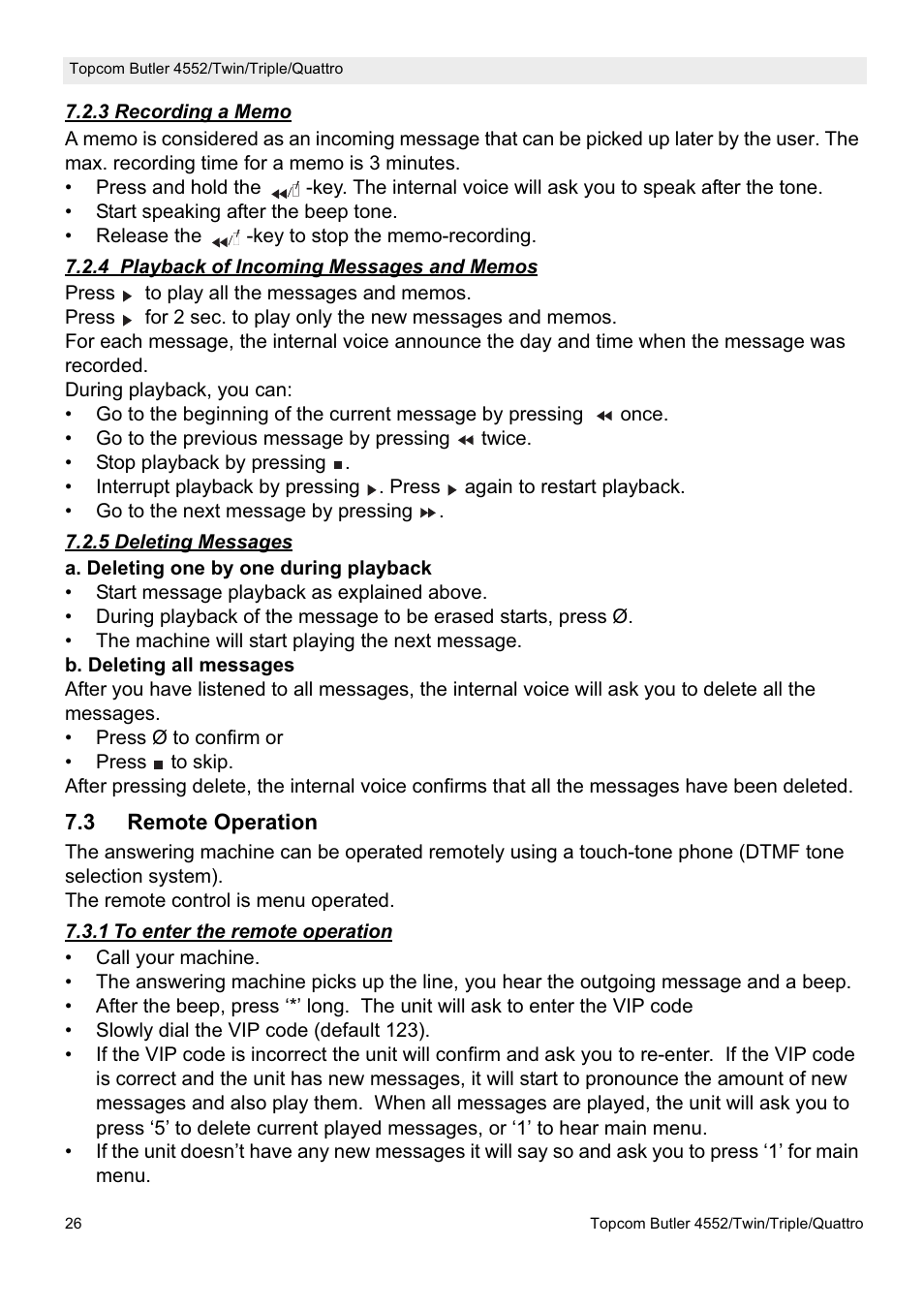 Topcom BUTLER 4552 User Manual | Page 26 / 32