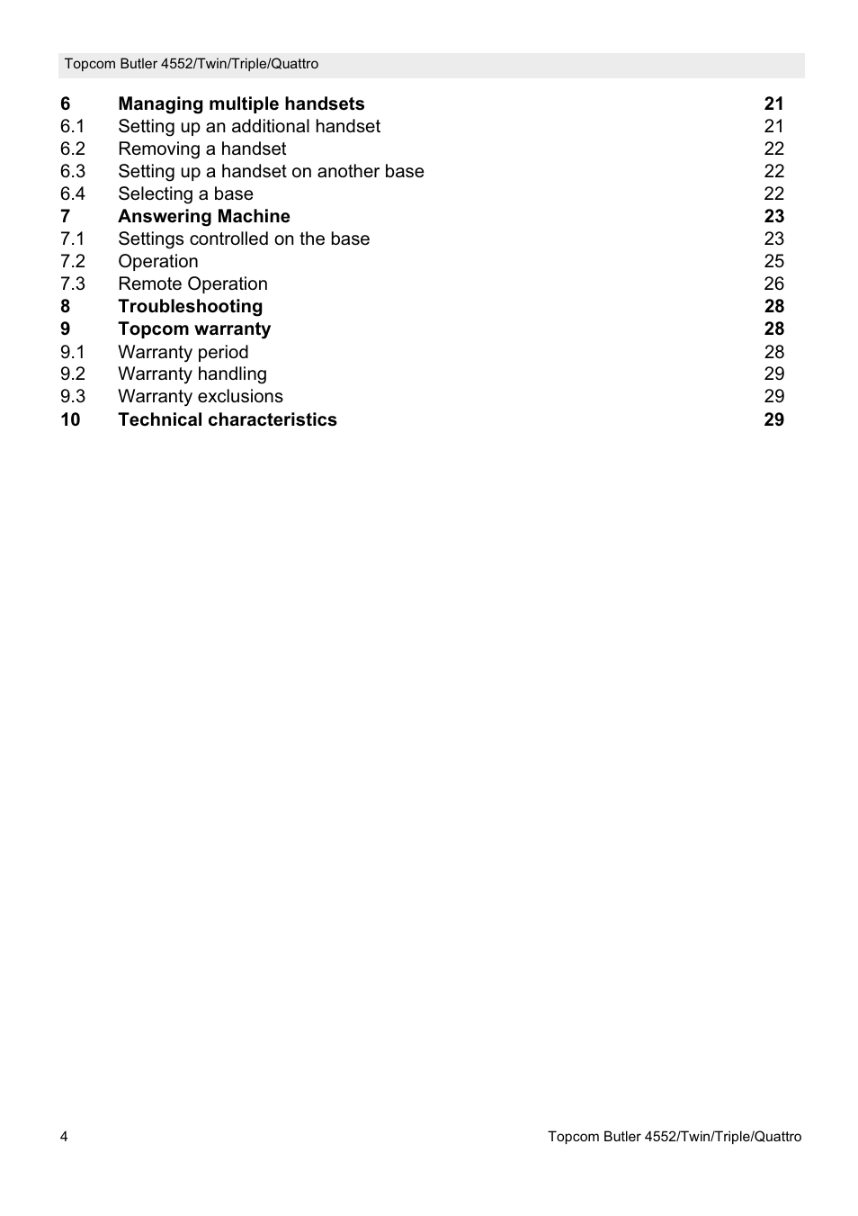 Topcom BUTLER 4552 User Manual | Page 4 / 32