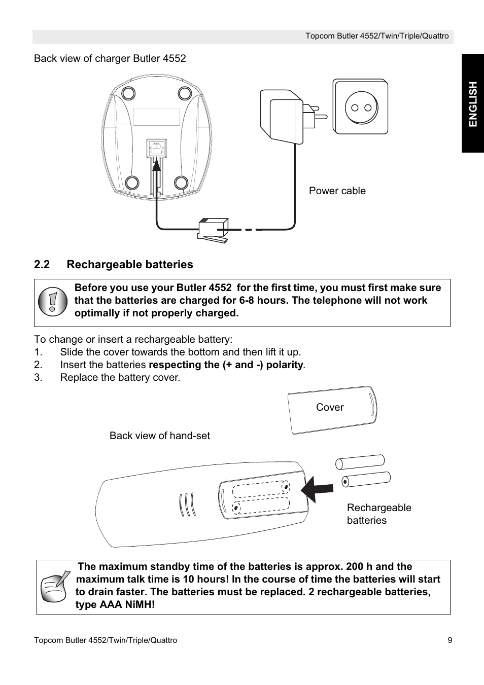 Topcom BUTLER 4552 User Manual | Page 9 / 32