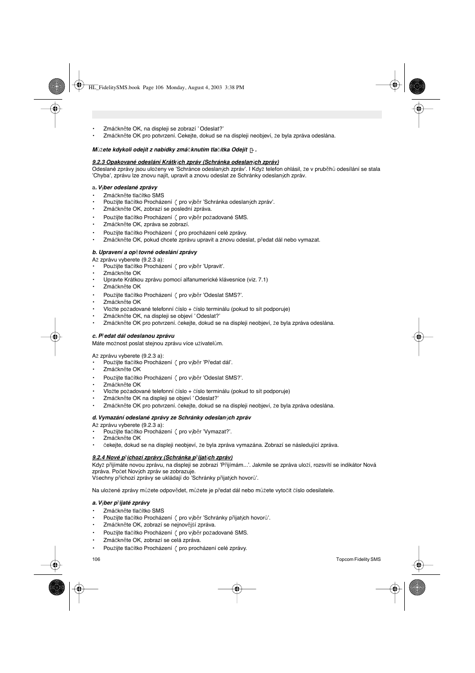 Topcom FIDELITY SMS User Manual | Page 106 / 140