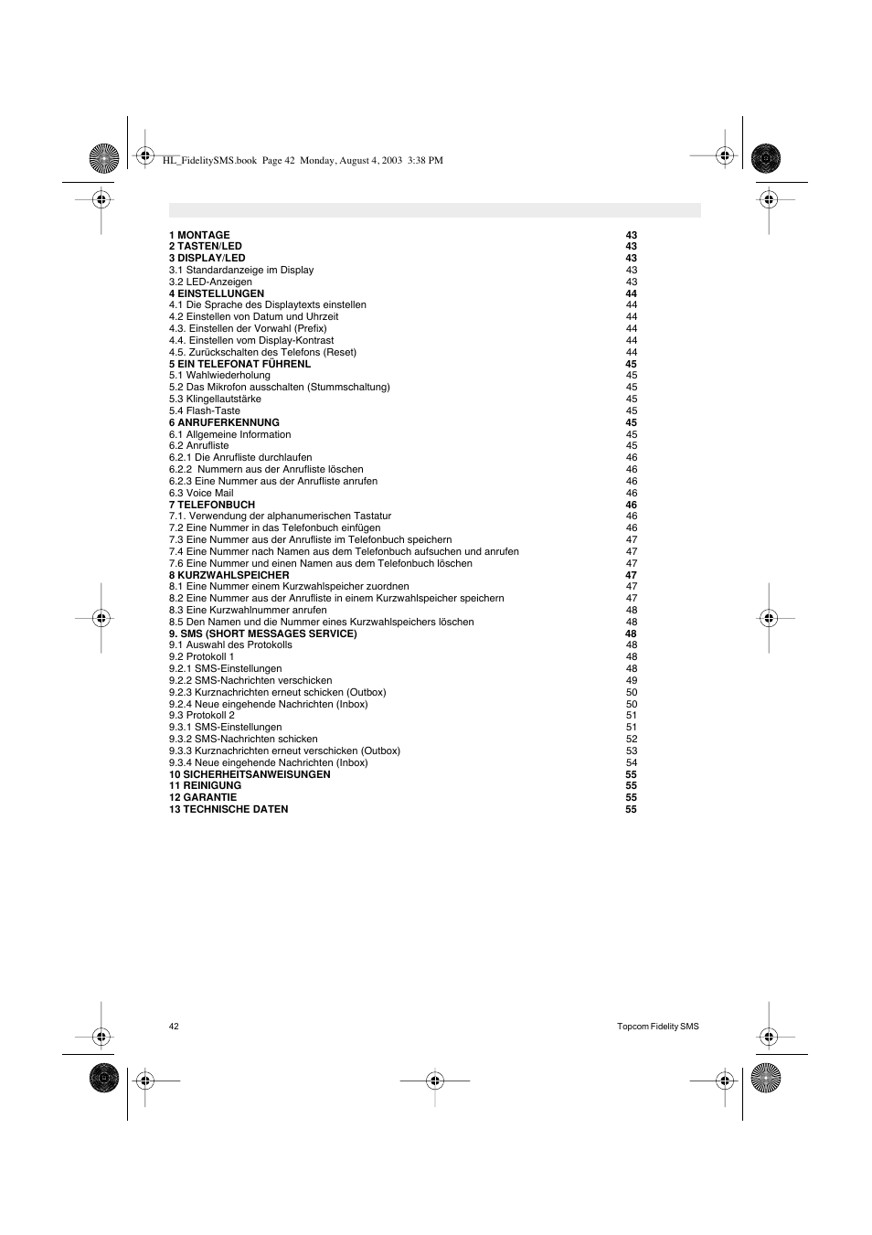 Topcom FIDELITY SMS User Manual | Page 42 / 140