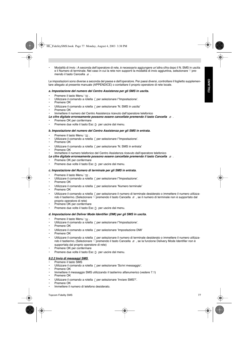 Topcom FIDELITY SMS User Manual | Page 77 / 140