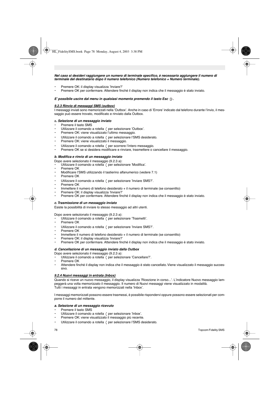 Topcom FIDELITY SMS User Manual | Page 78 / 140