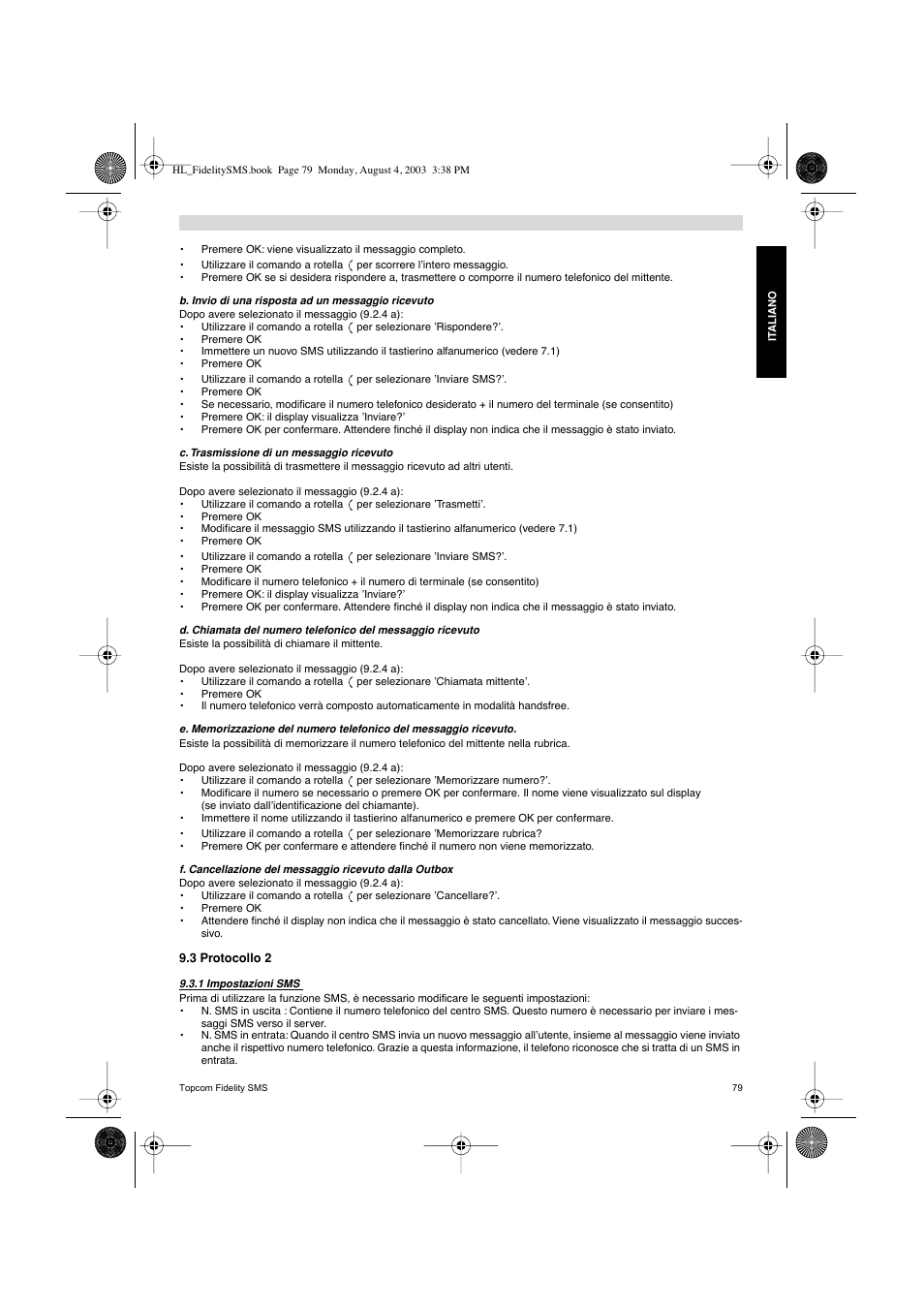 Topcom FIDELITY SMS User Manual | Page 79 / 140