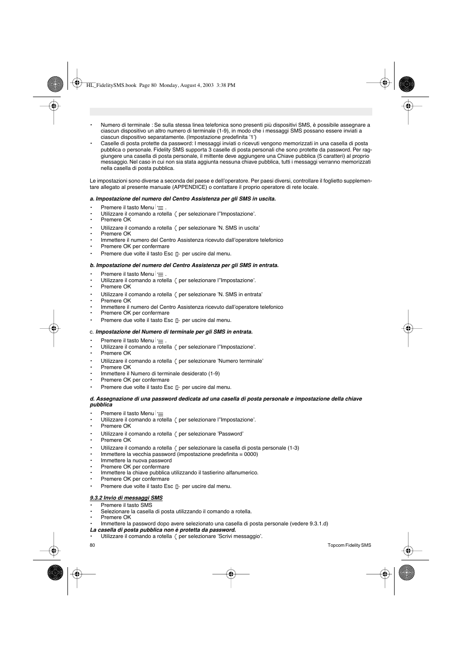 Topcom FIDELITY SMS User Manual | Page 80 / 140