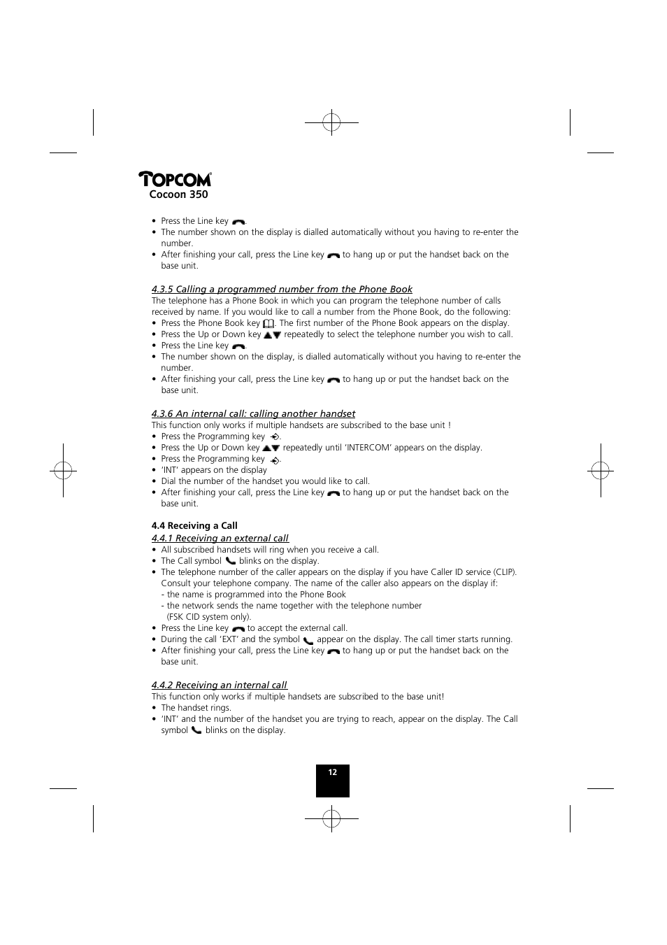 Cocoon 350 | Topcom Cocoon 350 User Manual | Page 11 / 103