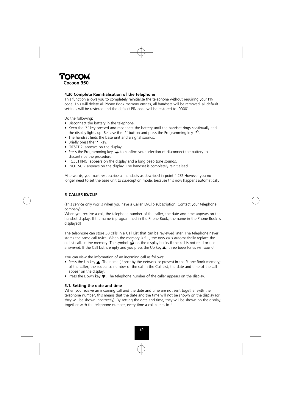 Cocoon 350 | Topcom Cocoon 350 User Manual | Page 23 / 103