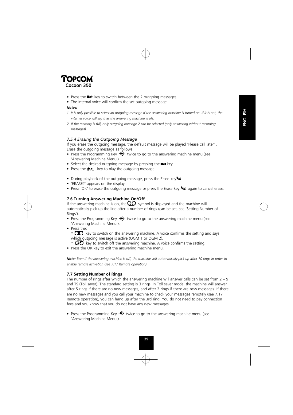 Cocoon 350 | Topcom Cocoon 350 User Manual | Page 28 / 103