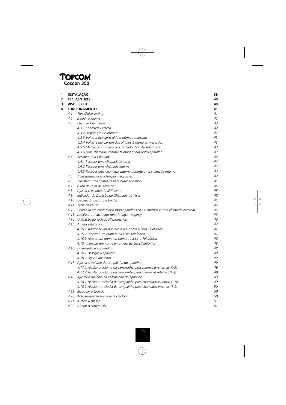 Cocoon 350 | Topcom Cocoon 350 User Manual | Page 35 / 103