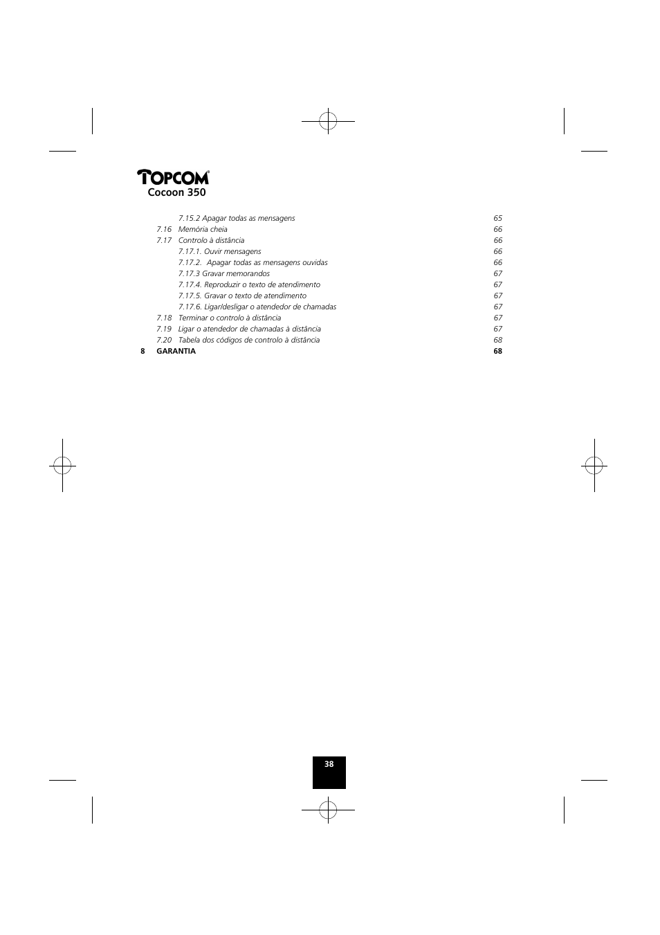 Cocoon 350 | Topcom Cocoon 350 User Manual | Page 37 / 103