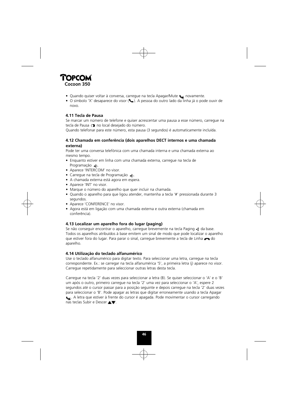 Cocoon 350 | Topcom Cocoon 350 User Manual | Page 45 / 103