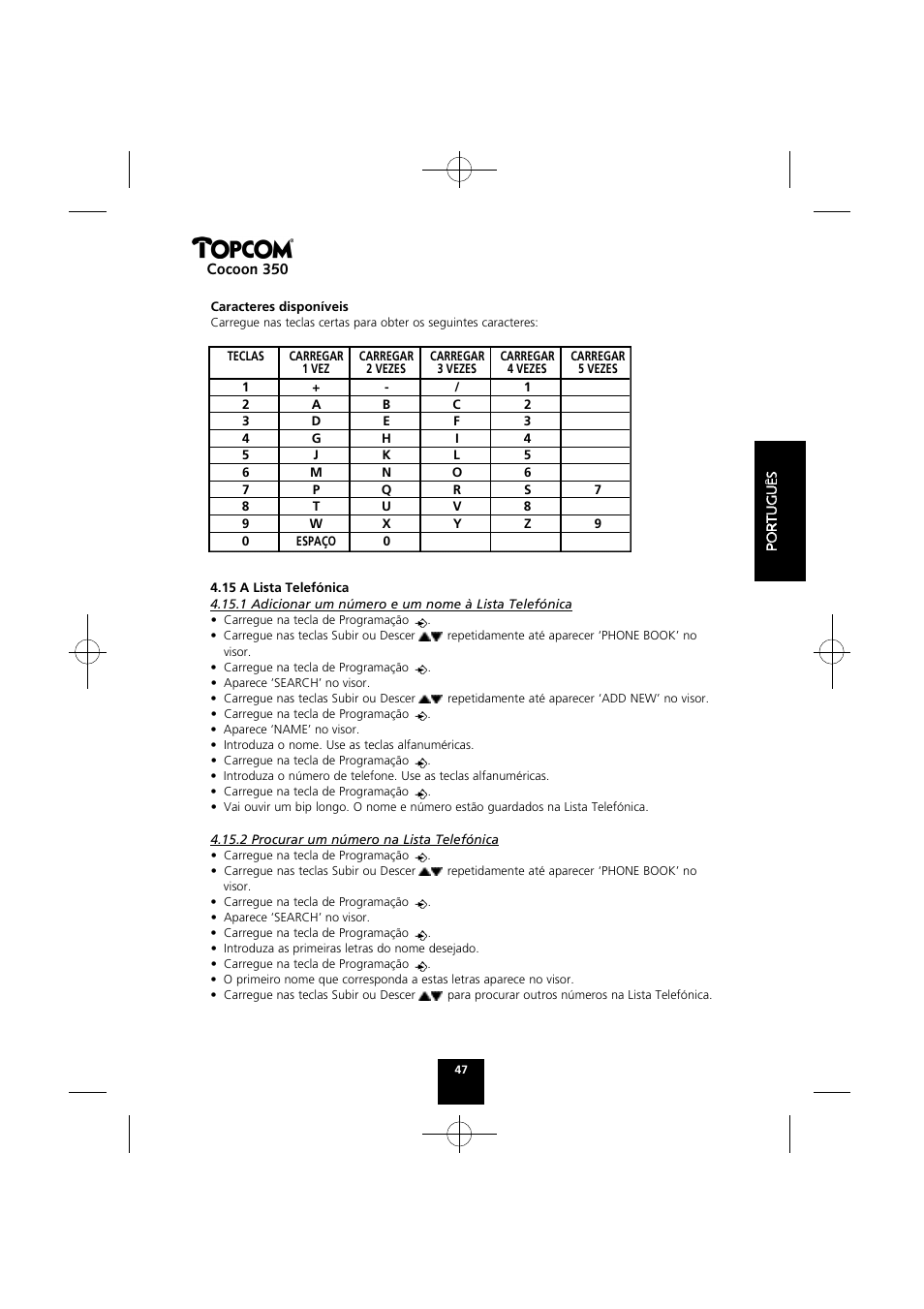 Topcom Cocoon 350 User Manual | Page 46 / 103